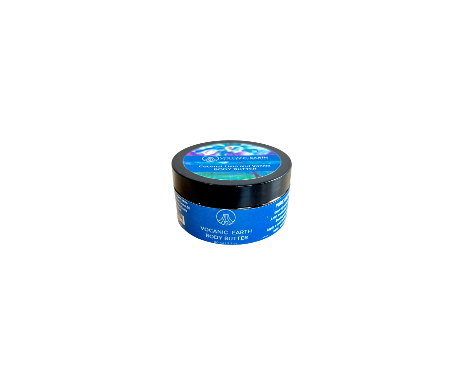 Volcanic Earth Body Butter 80ml (coconut, lime & Vanilla)